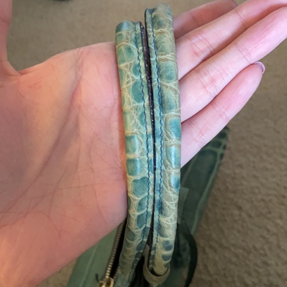 DOONEY & BOURKE Teal Leather Top Handle Bag Y2K - Picture 16 of 16